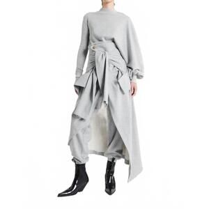 NEW AWAKE modern jersey jogger with shirt skirt in gray